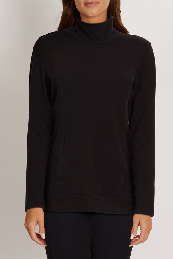 marika Solstice Long Sleeve Mockneck – BLACK