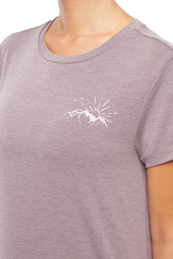 Marika Monica Tee - Heather Black Plum – HEATHER BLACK PLUM SMALL MOUNTAIN SUN