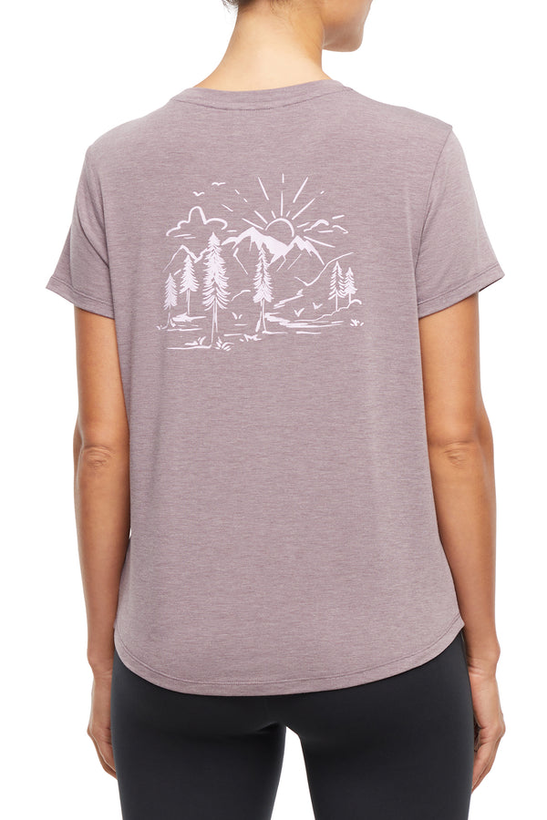 marika Monica Tee - Heather Black Plum – HEATHER BLACK PLUM SMALL MOUNTAIN SUN