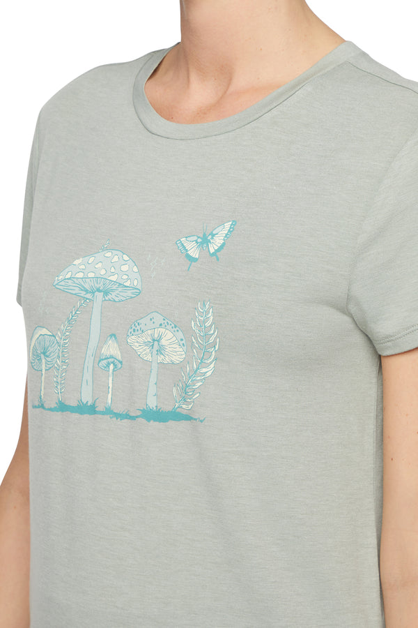 Marika Monica Tee - Heather Iceberg Green – HEATHER ICEBERG GREEN MUSHROOM GROWTH