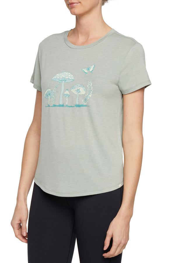 Marika Monica Tee - Heather Iceberg Green – HEATHER ICEBERG GREEN MUSHROOM GROWTH