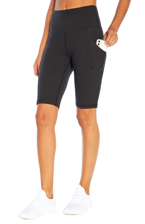 marika Olivia Side Pocket Tummy Control Bermuda Shorts – BLACK