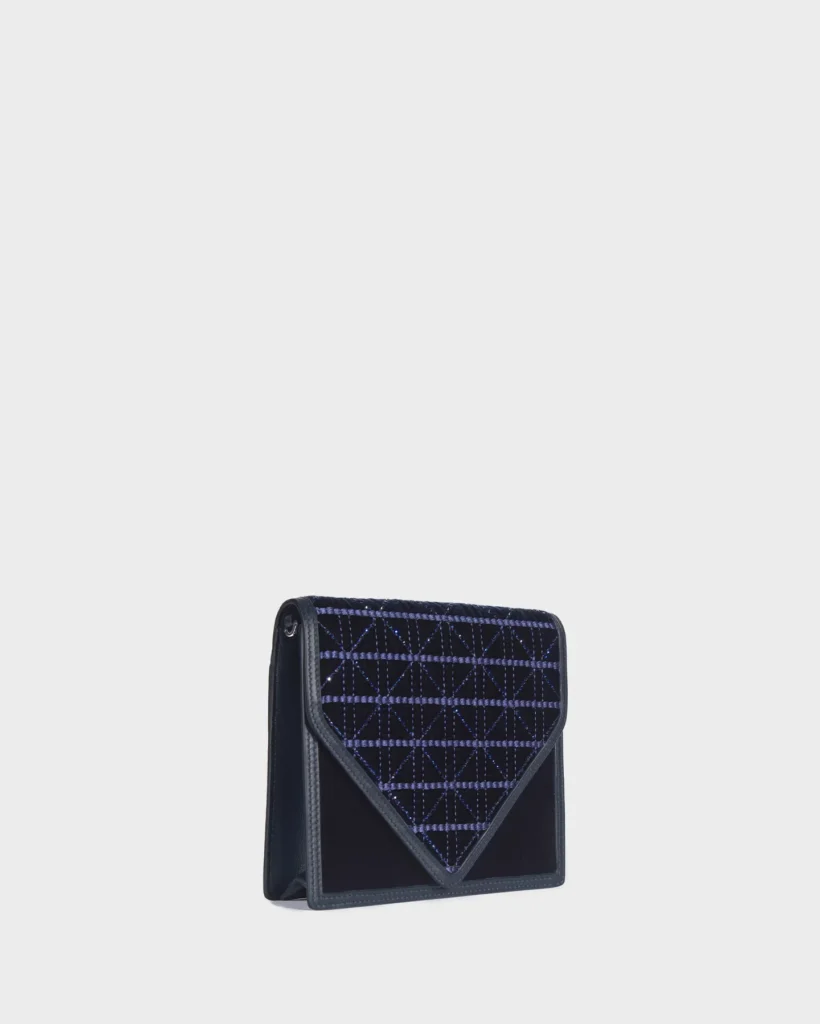 Marina Raphael ALEXA IN NAVY EMBELLISHED AND STITCHED VELVET