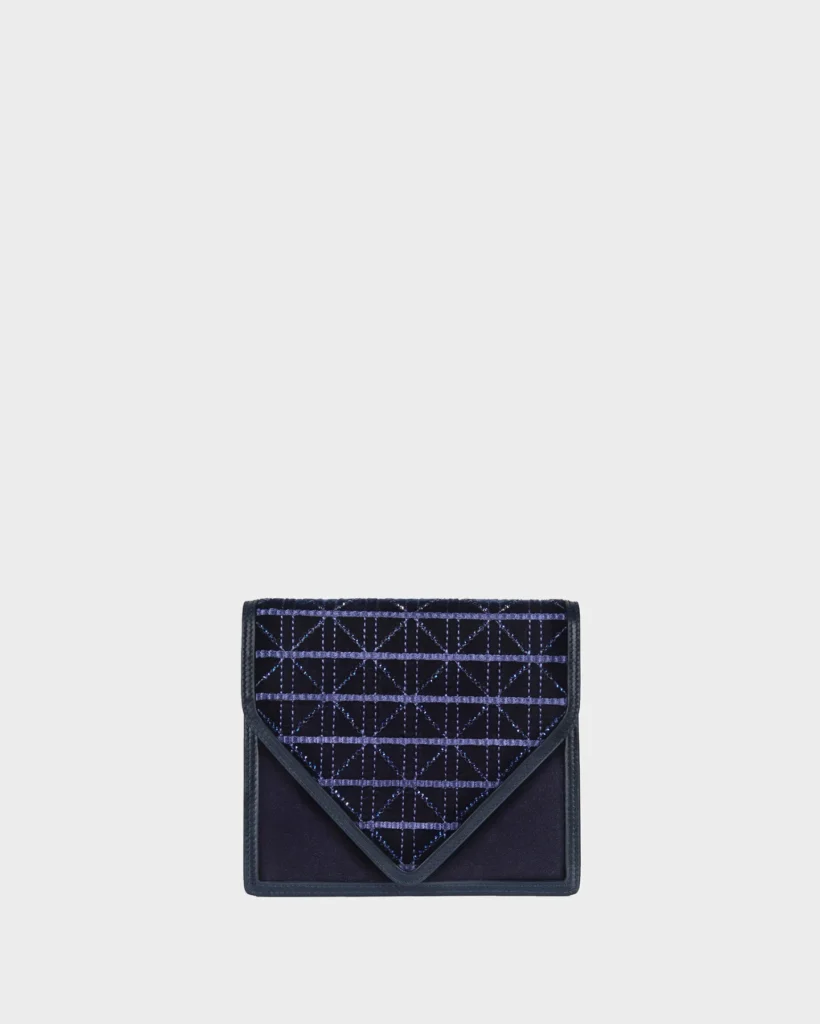 marina raphael ALEXA IN NAVY EMBELLISHED AND STITCHED VELVET