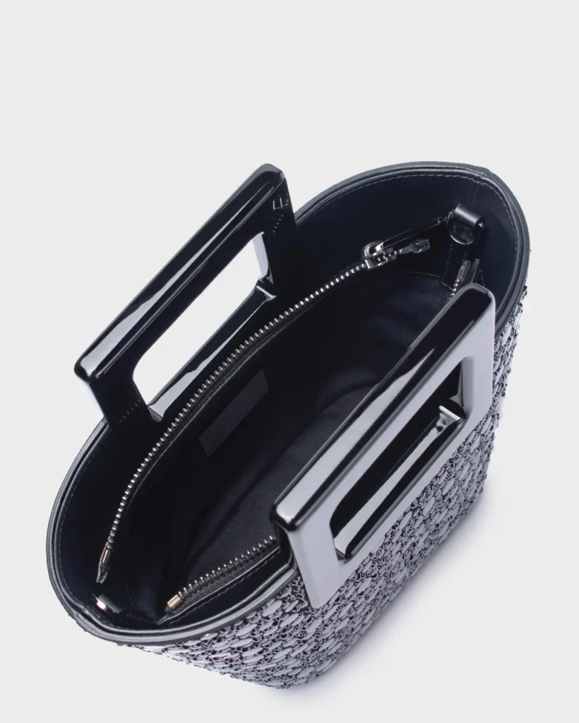 Marina Raphael BABY RIVIERA IN GUNMETAL EMBELLISHED SUEDE