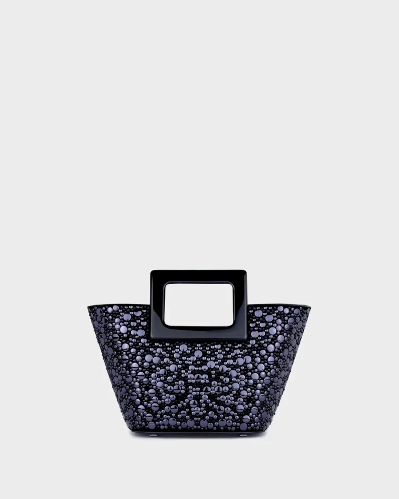 marina raphael BABY RIVIERA IN GUNMETAL EMBELLISHED SUEDE