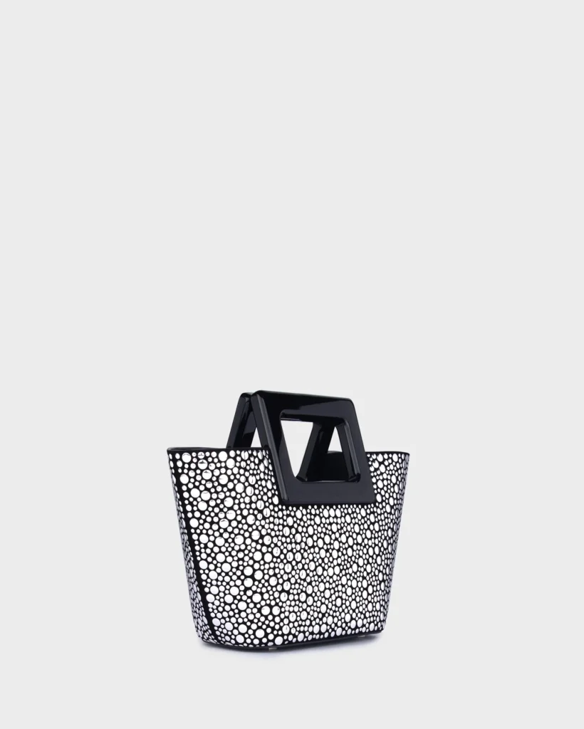 Marina Raphael BABY RIVIERA IN SILVER EMBELLISHED SUEDE