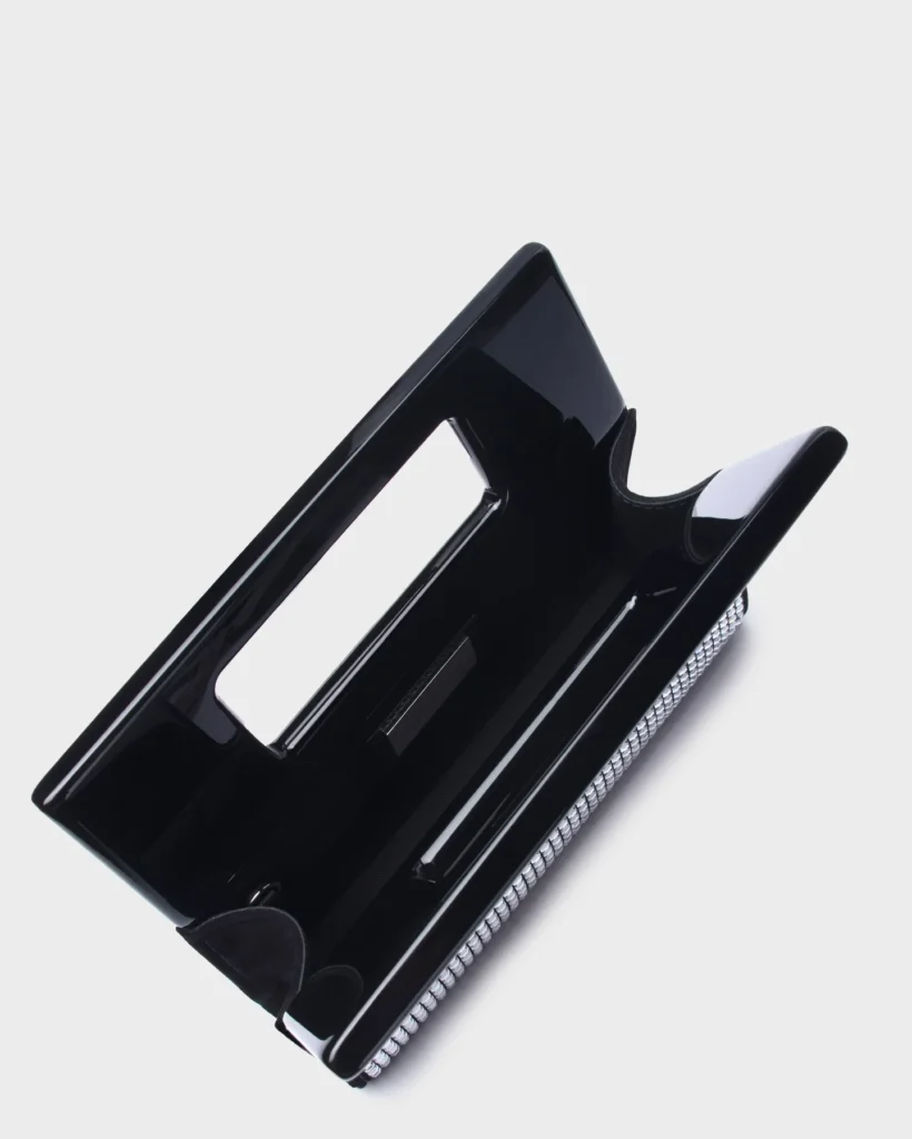 Marina Raphael LONG MICRO BELLA IN SILVER EMBELLISHED SUEDE