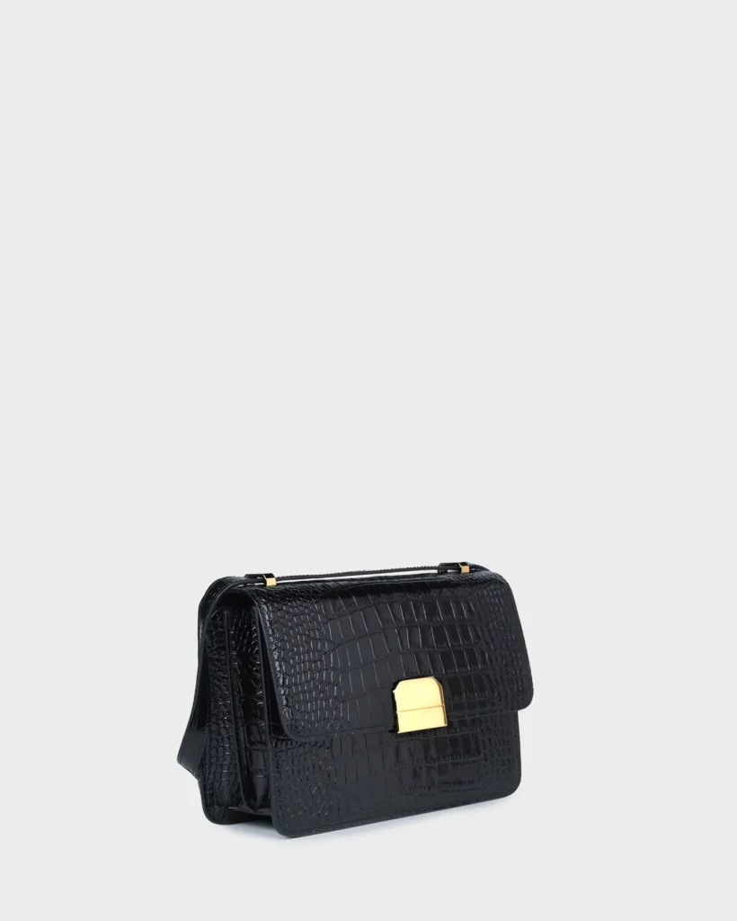 Marina Raphael ALEX IN BLACK CROC-EFFECT