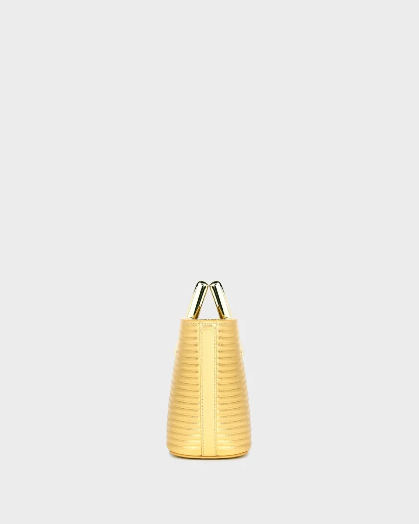 Marina Raphael BABY RIVIERA IN GOLD RIBBED LEATHER