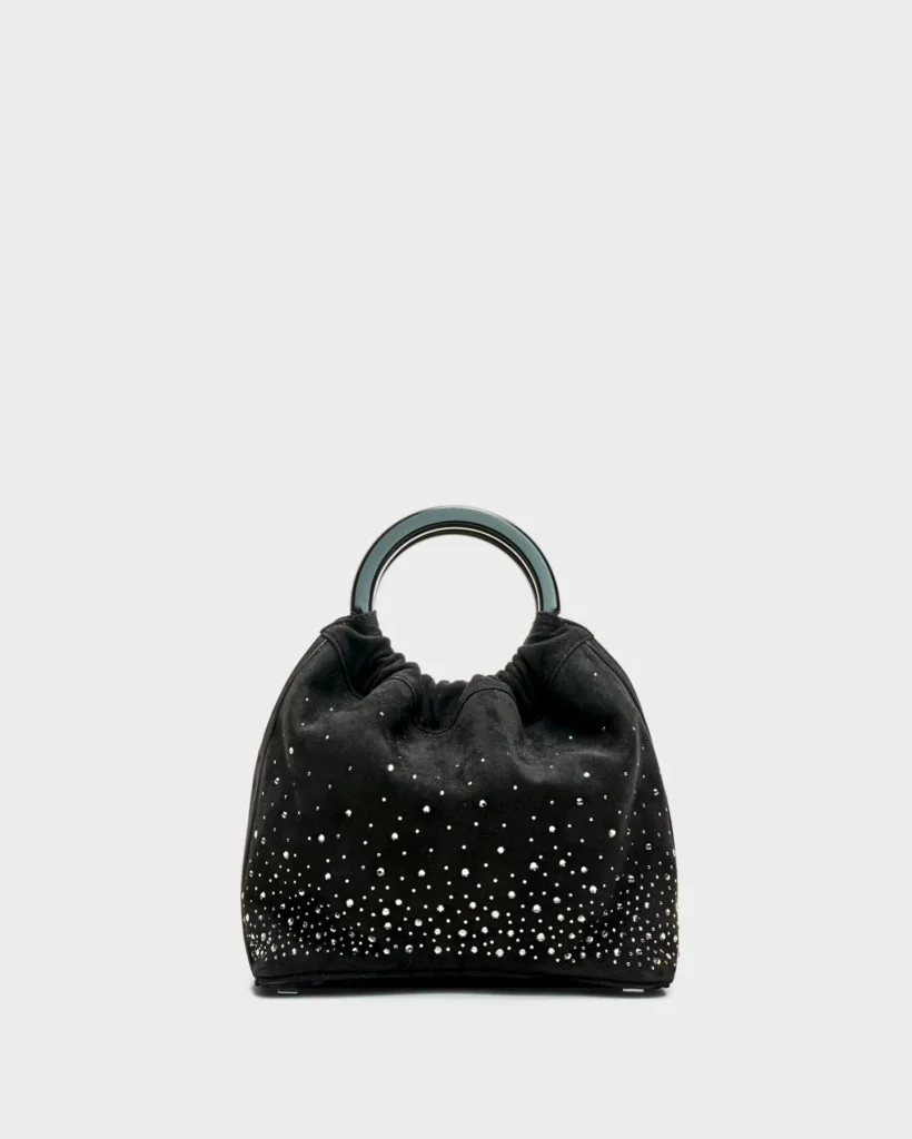 marina raphael CAMILA IN COAL EMBELLISHED SUEDE