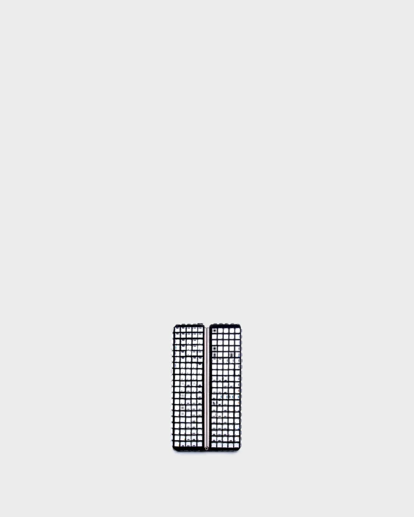 Marina Raphael CASSIE CLUTCH IN SILVER CRYSTAL