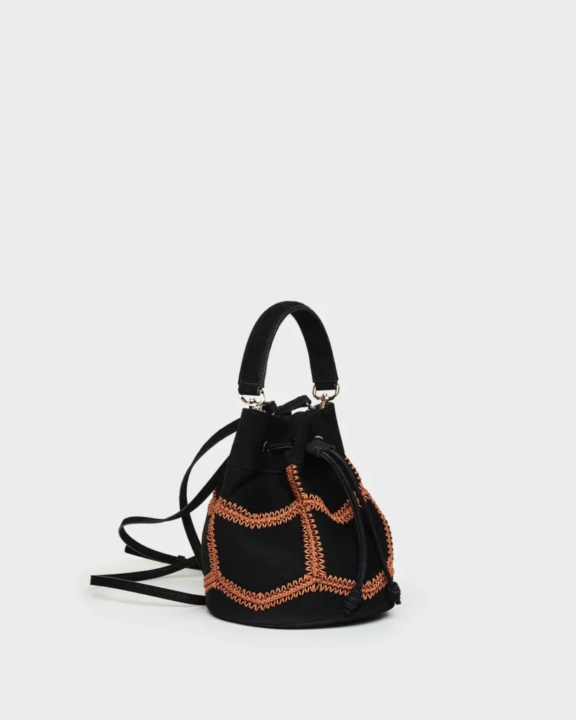 Marina Raphael ESTELLA IN BLACK CROCHET SUEDE