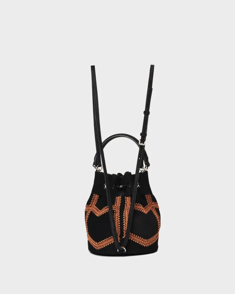 Marina Raphael ESTELLA IN BLACK CROCHET SUEDE