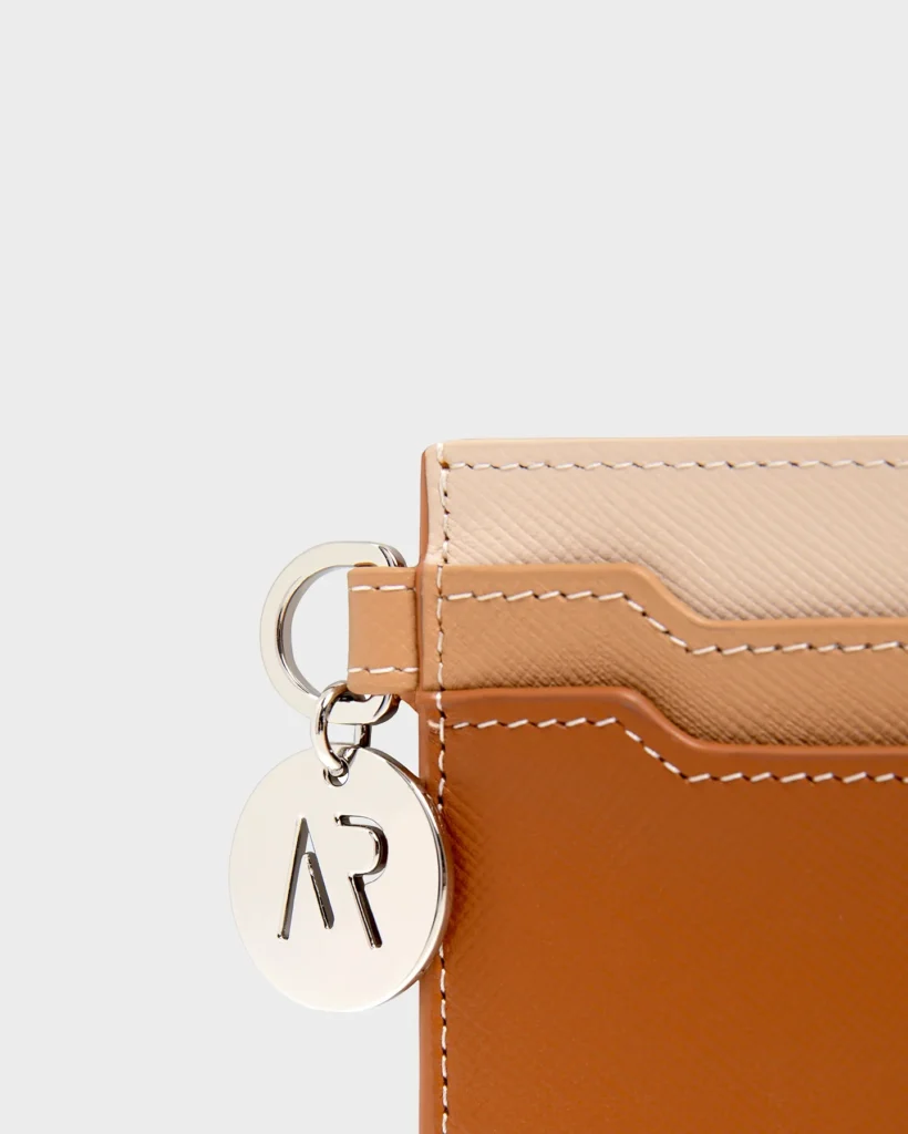 Marina Raphael Leather Cardholder In Caramel