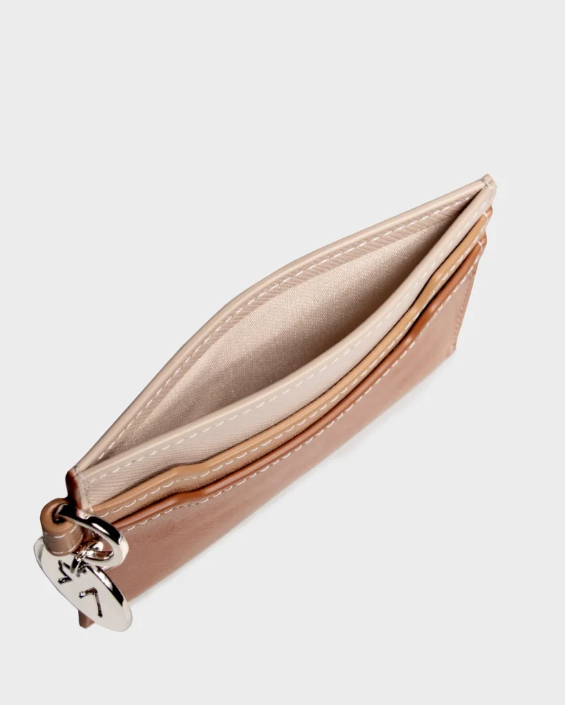 Marina Raphael Leather Cardholder In Caramel