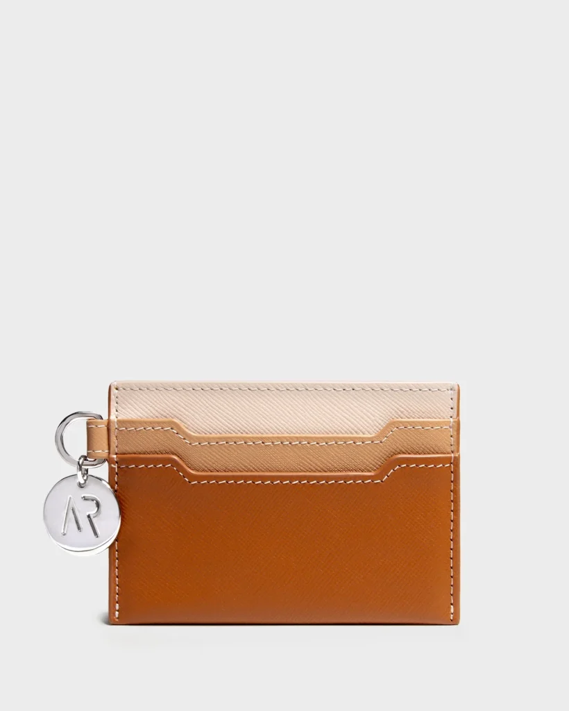 marina raphael Leather Cardholder in Caramel