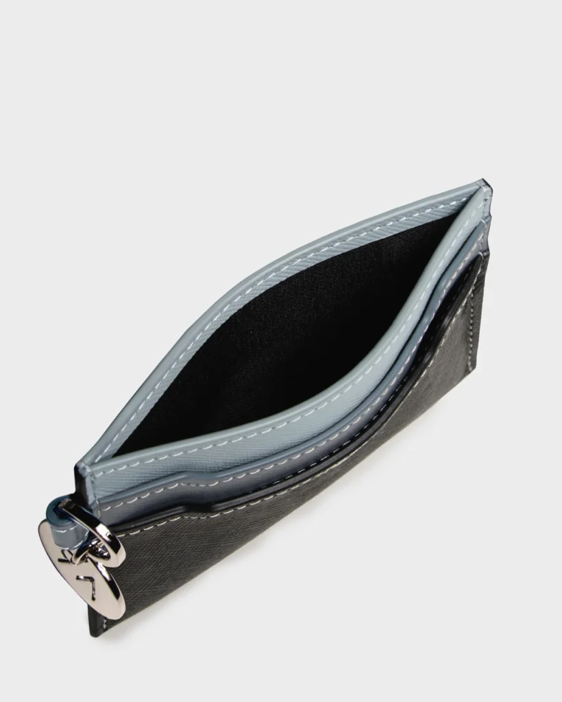 Marina Raphael Leather Cardholder In Grey