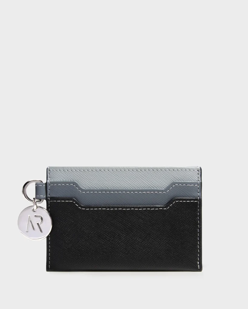 marina raphael Leather Cardholder in Grey