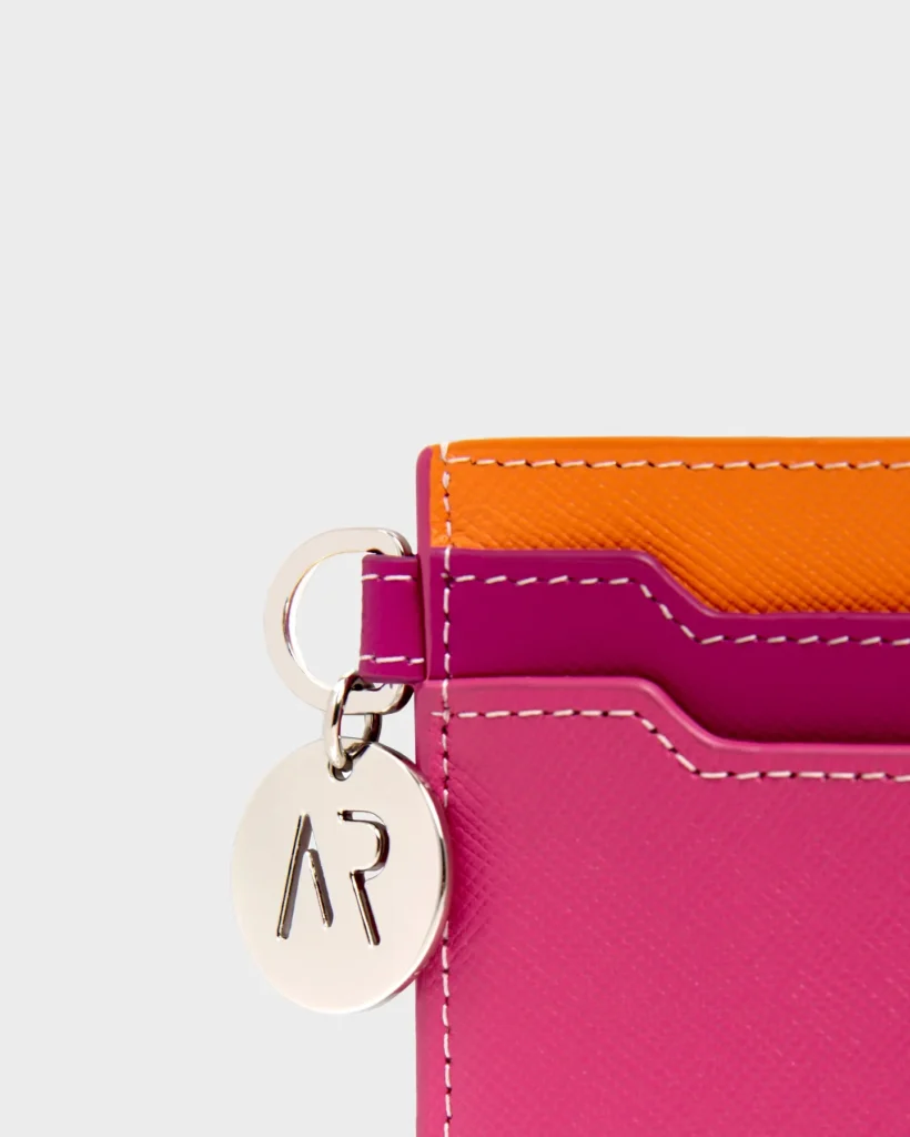Marina Raphael Leather Cardholder In Pink