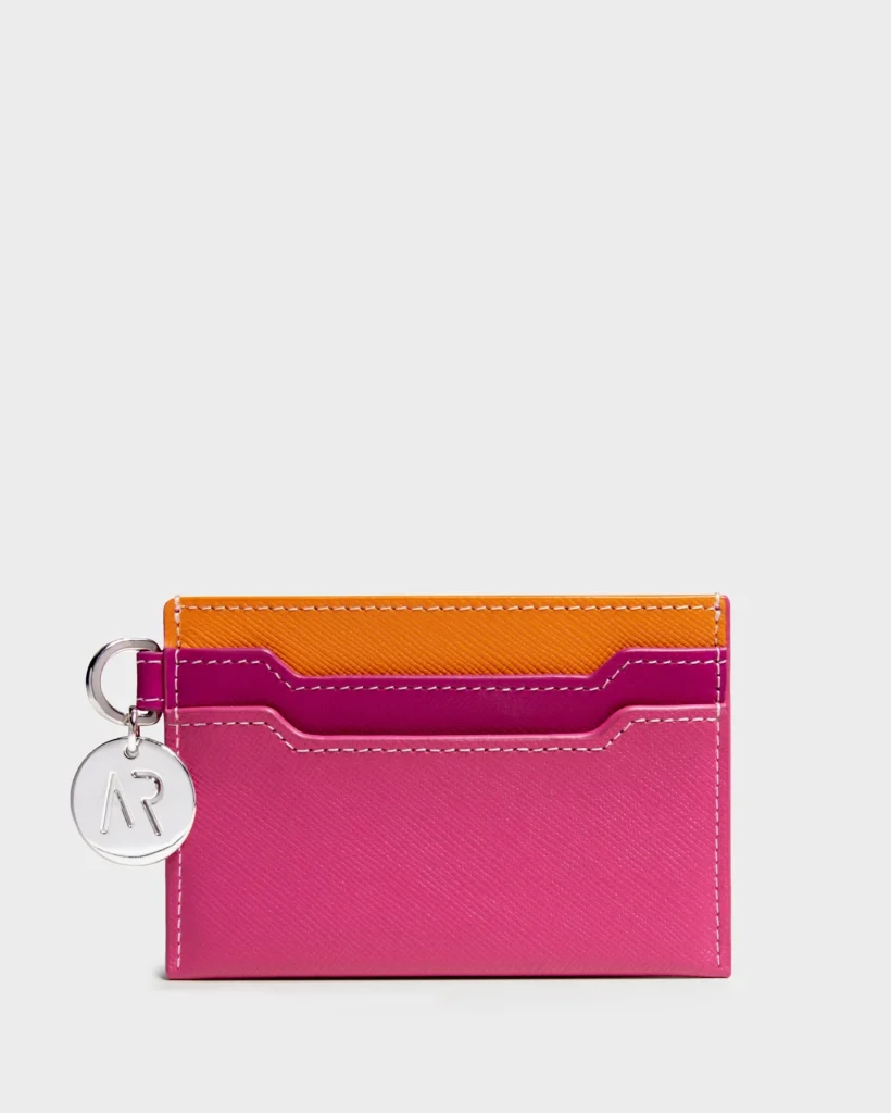 marina raphael Leather Cardholder in Pink