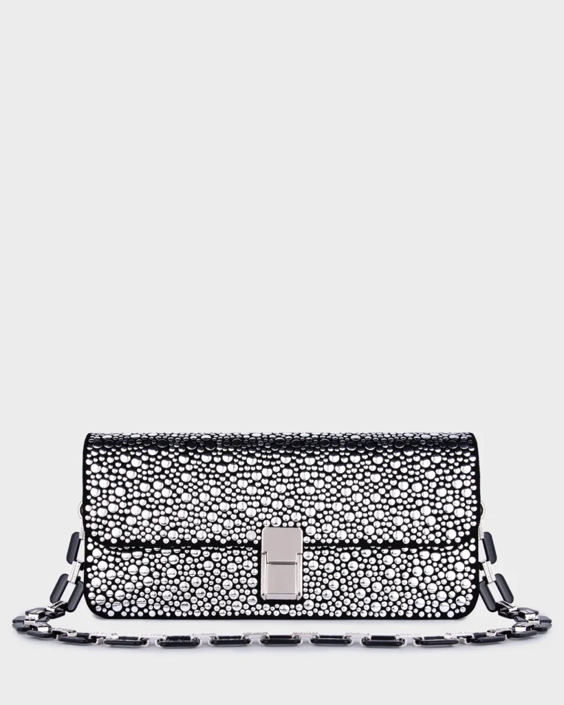 marina raphael LUNA IN SILVER EMBELLISHED SUEDE