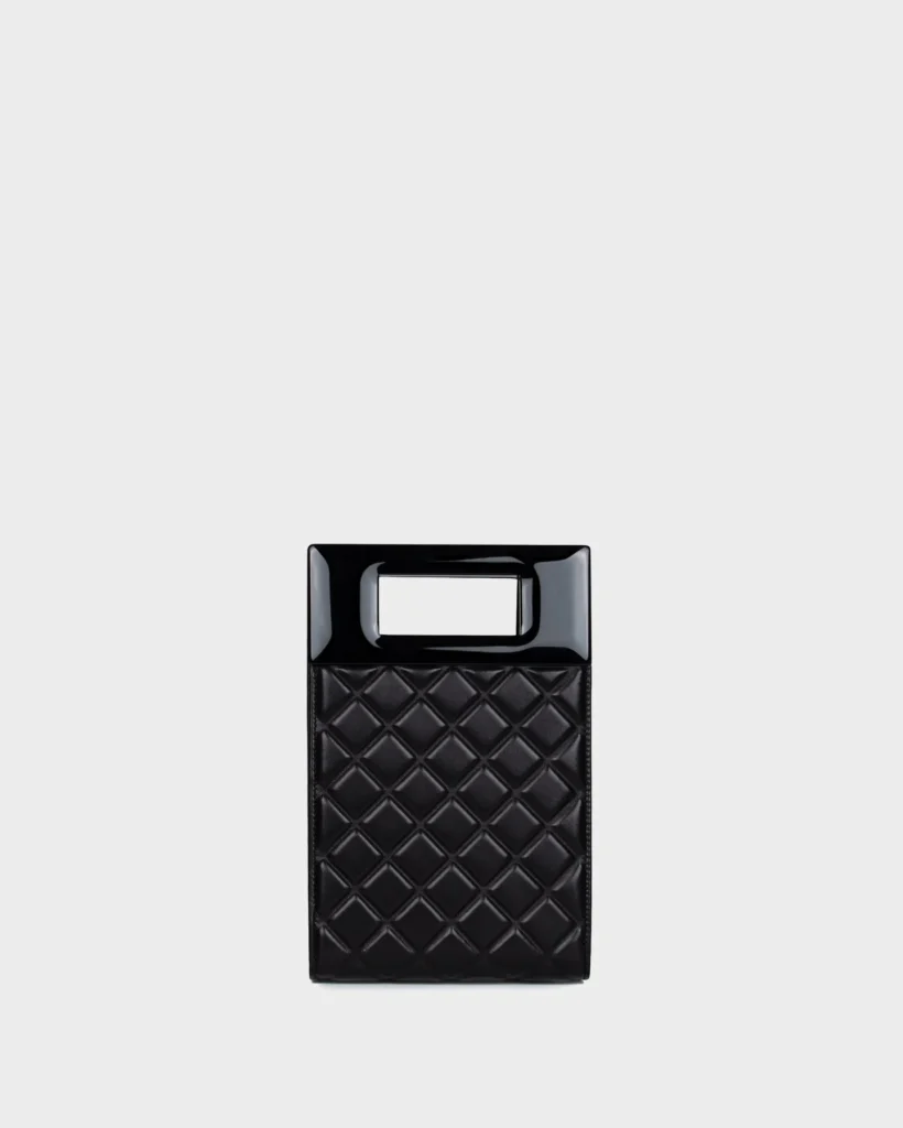 marina raphael MICRO BELLA IN BLACK QUILTED NAPA