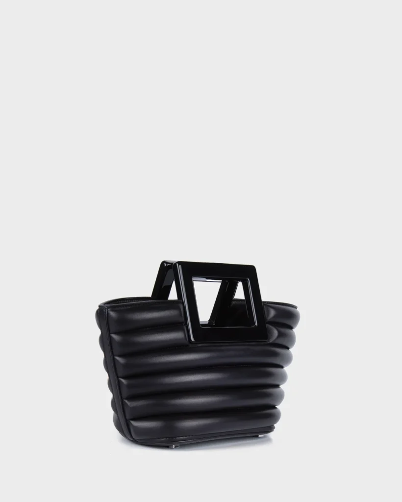 Marina Raphael MICRO RIVIERA IN BLACK QUILTED NAPA