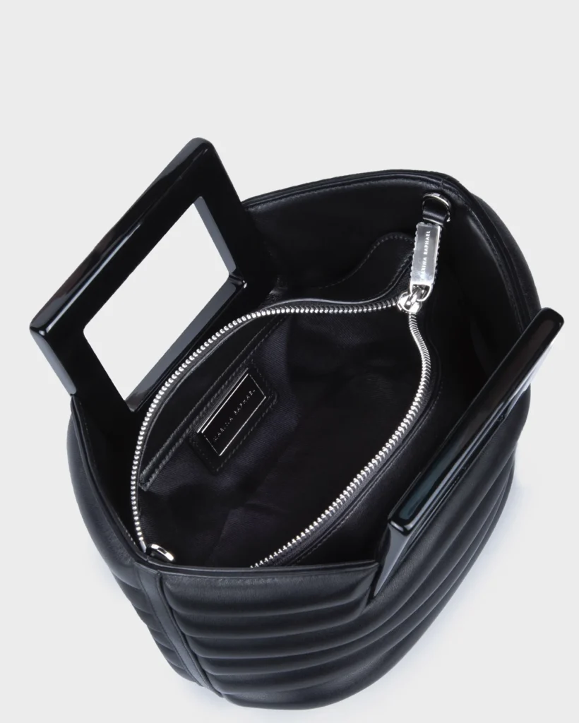 Marina Raphael MICRO RIVIERA IN BLACK QUILTED NAPA