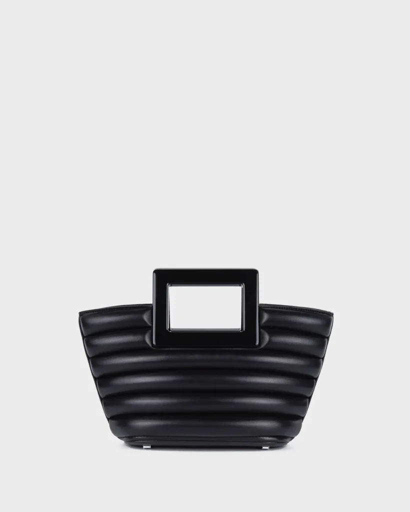 marina raphael MICRO RIVIERA IN BLACK QUILTED NAPA