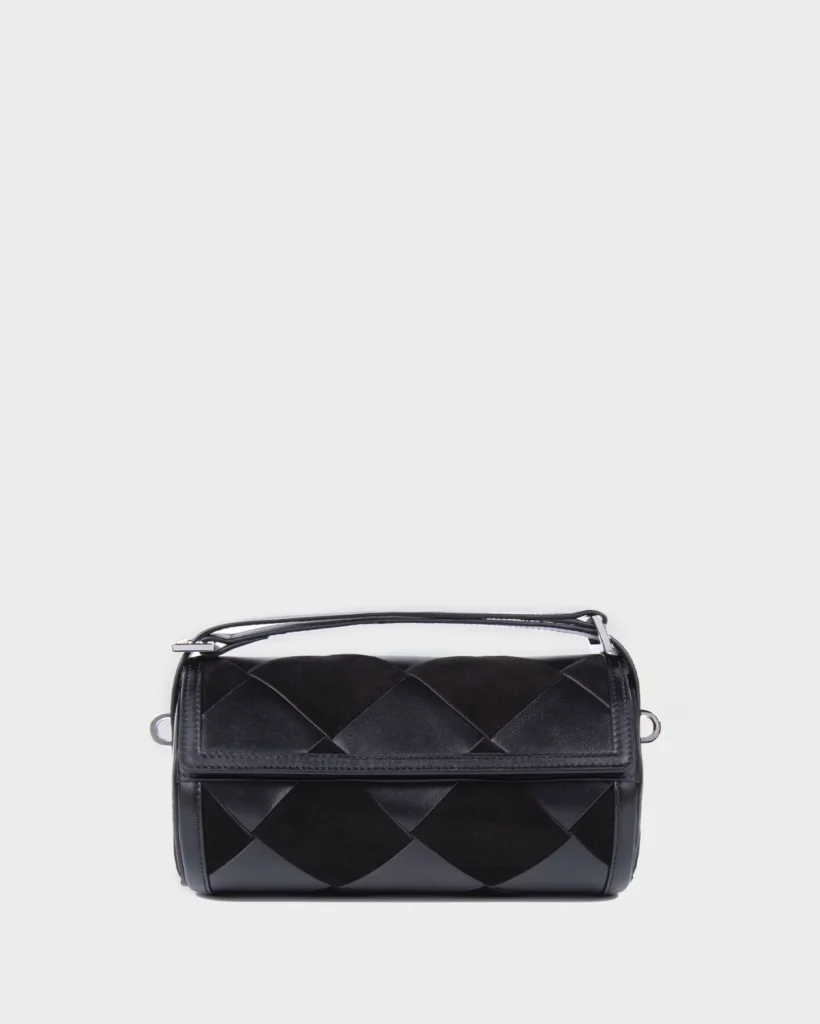 marina raphael SAVANNAH IN BLACK WOVEN LEATHER