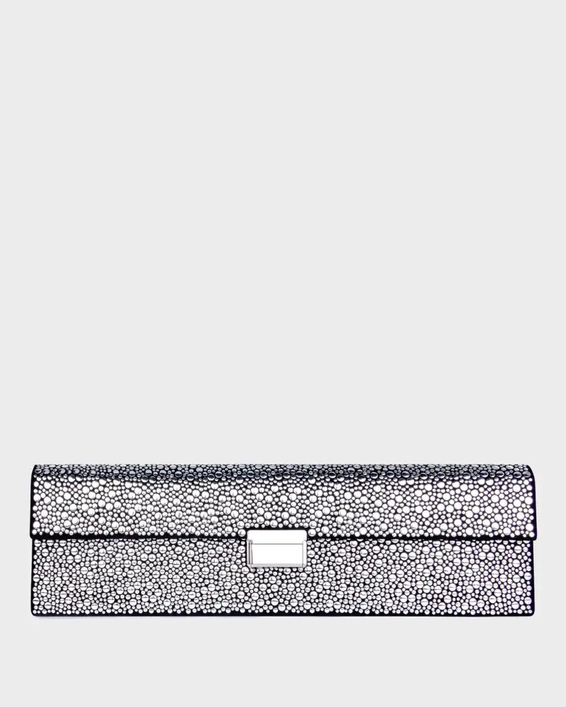 marina raphael SKYLER IN SILVER EMBELLISHED SUEDE