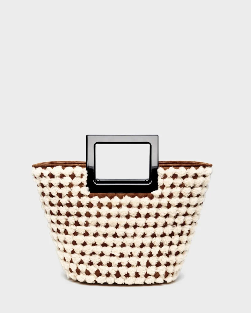 marina raphael MINI RIVIERA IN IVORY WOVEN SHEARLING