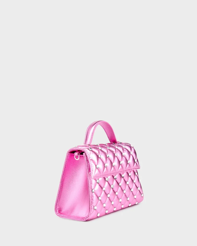 Marina Raphael STELLA IN PINK QUILTED NAPA AND CRYSTAL