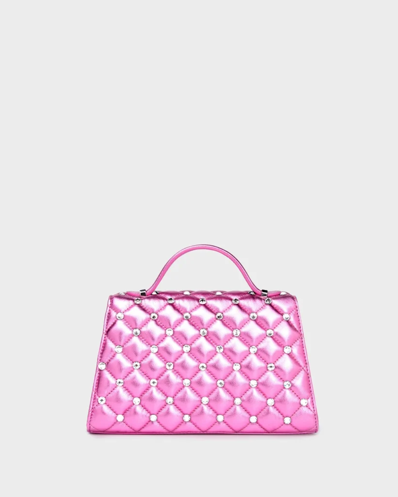 Marina Raphael STELLA IN PINK QUILTED NAPA AND CRYSTAL