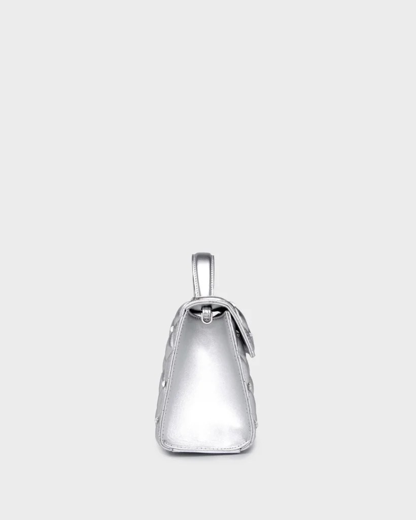 Marina Raphael STELLA IN SILVER QUILTED NAPA AND CRYSTAL