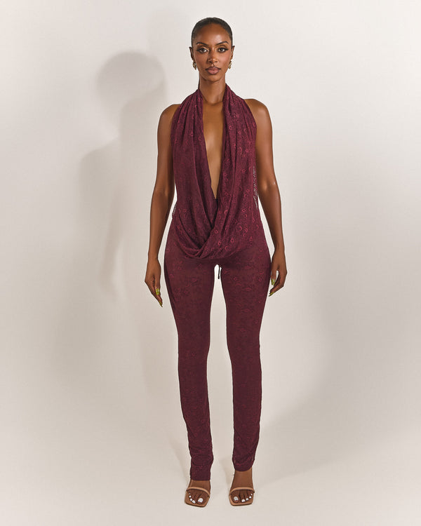 mars the label Leia Trousers in Plum Lace