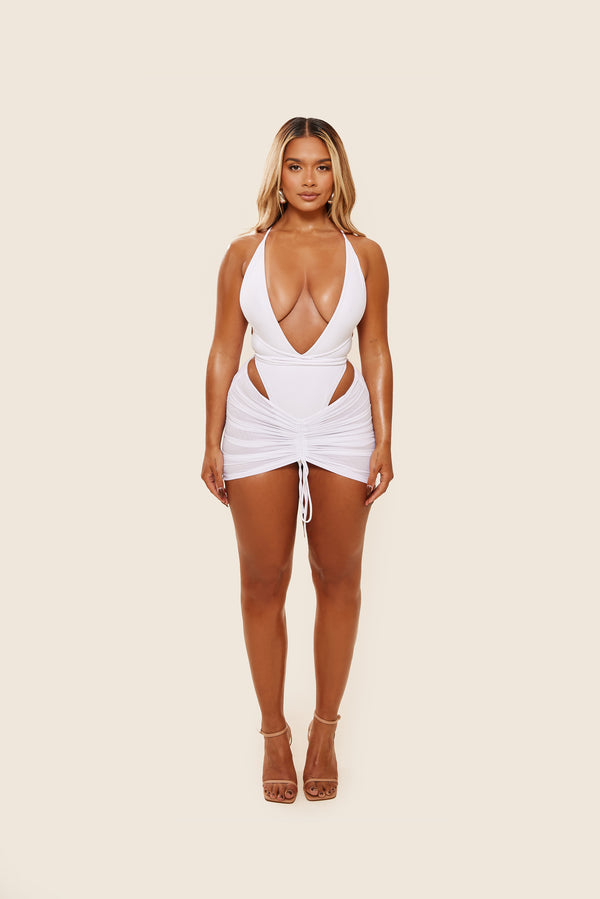 mars the label Mesh Cover Up Skirt in White