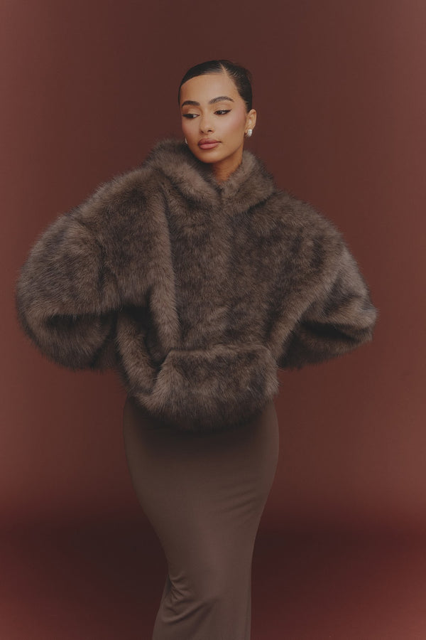 Mars The Label The Blair Hoodie In Brown