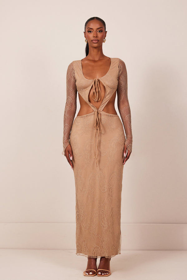 Mars The Label The Carmen Maxi In Camel Brown
