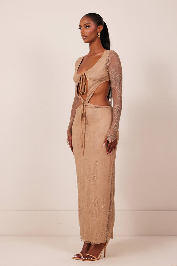 Mars The Label The Carmen Maxi In Camel Brown