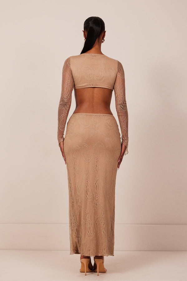 Mars The Label The Carmen Maxi In Camel Brown