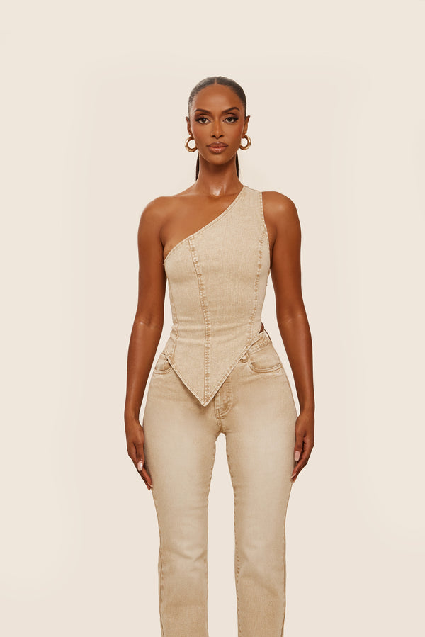 mars the label The Cindy Top in Brown Wash