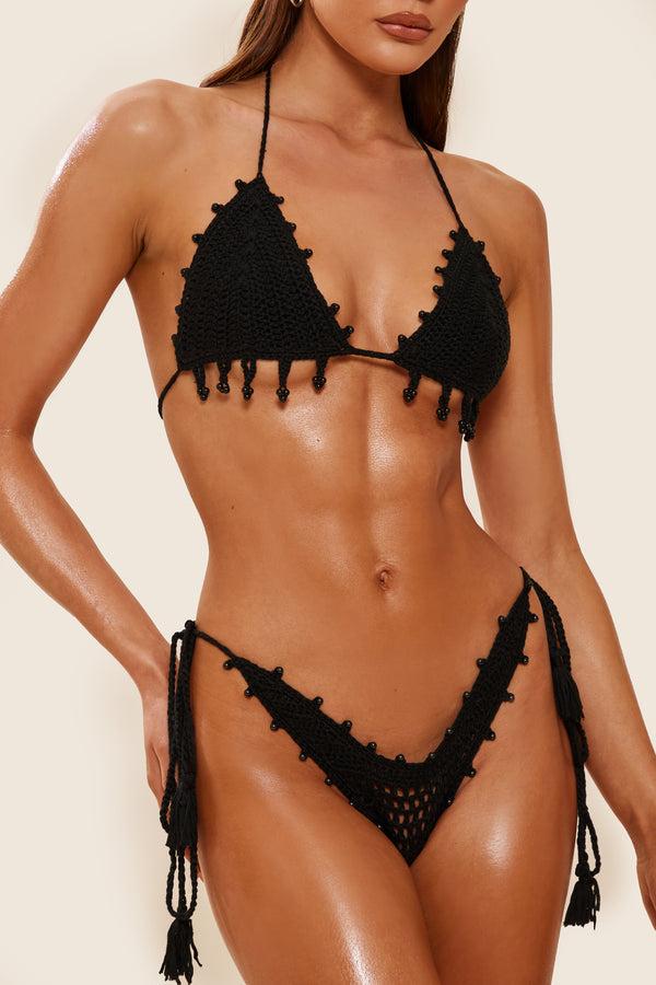 mars the label The Crochet Bikini in Black