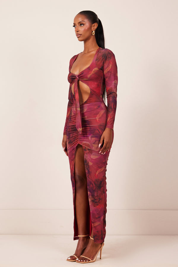 Mars The Label The Delilah Maxi In Red Print