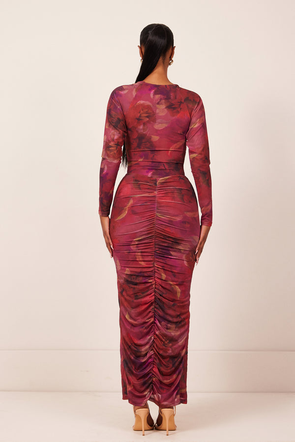 Mars The Label The Delilah Maxi In Red Print