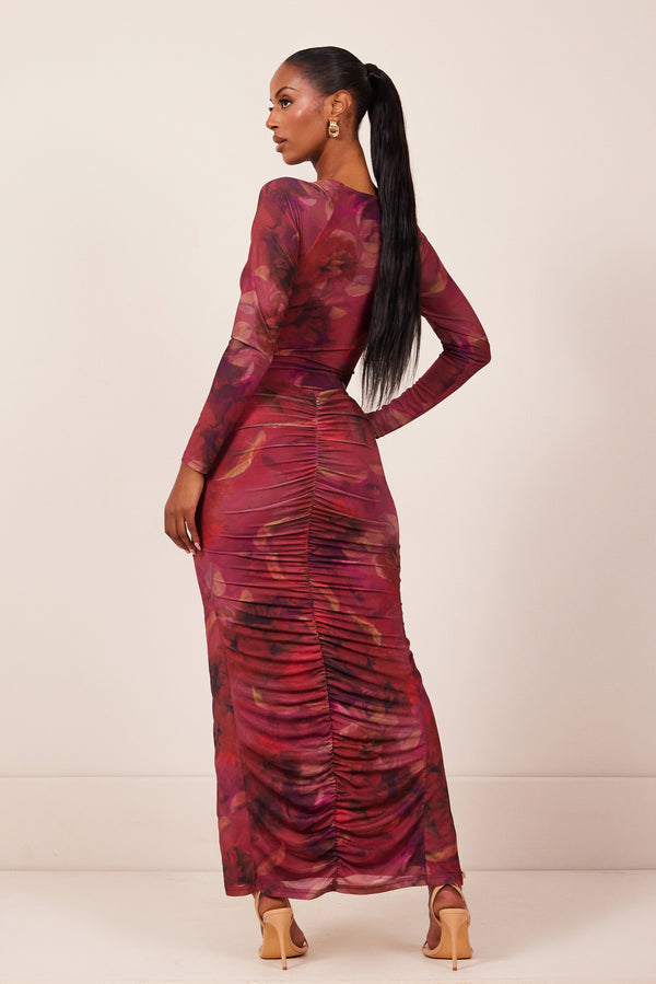 Mars The Label The Delilah Maxi In Red Print