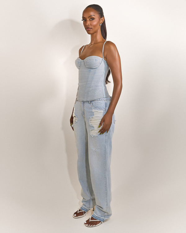 Mars The Label The Everly Corset In Denim