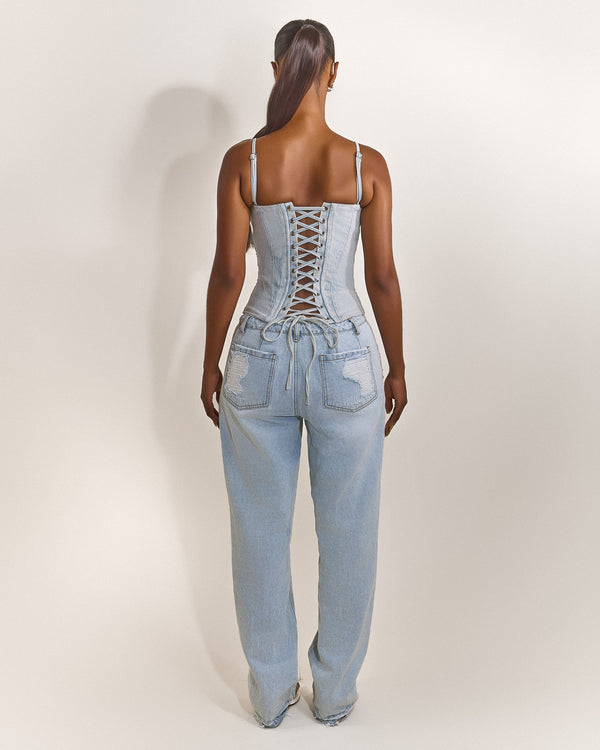 Mars The Label The Everly Corset In Denim