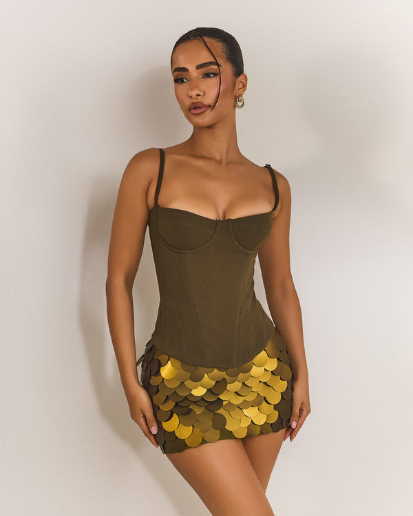 mars the label The Everly Corset in Olive